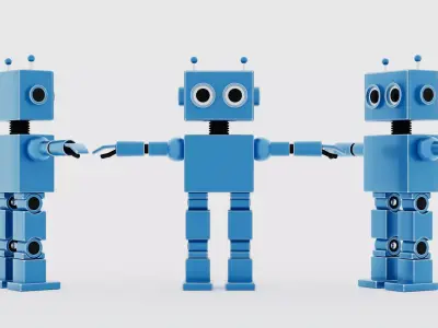 RoboMotion 3D Robot Model with XPresso Controls in Cinema 4D 3D model