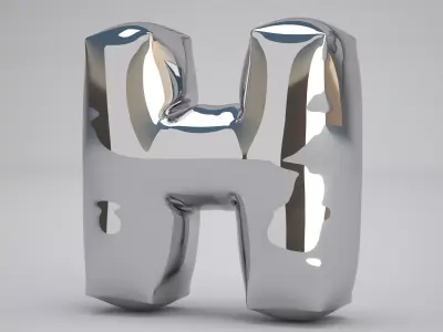 H Balloon Silver 3D model