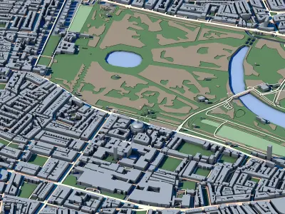 Kensington Gardens London Royal Park Italian Gardens  3D model