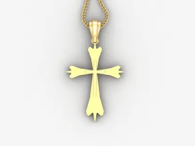 Light Gold 18K Cross Pendant 2CP037 3D print model