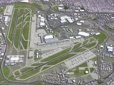 Istanbul Ataturk Airport Low-poly 3D model