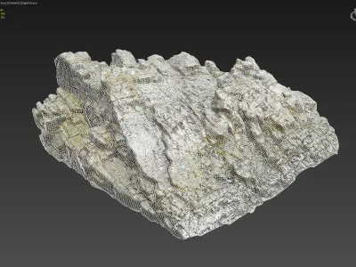 3d scanned rock cliff Q 3D model