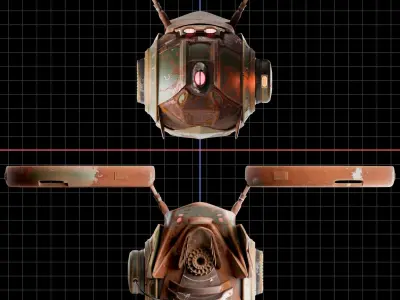 Rigged Scifi drone for Blender 3D model