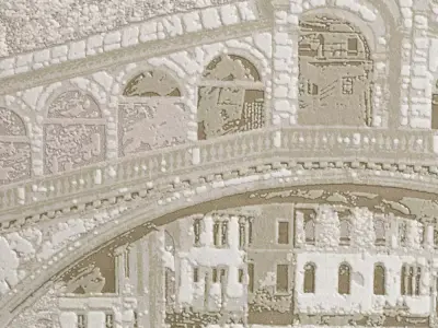 Venetian Cityscape Embossed Wallpaper Texture Texture