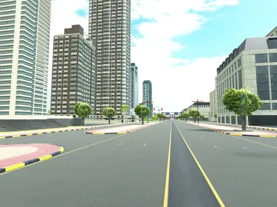 Open world City  3D model LOW POLY Game VR AR Low-poly 3D model