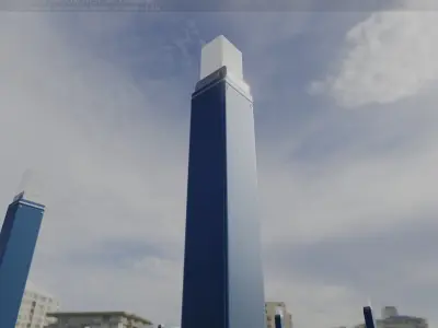 Street Light 8 Bollard 900mm Futuristic Blue Version 6  Low-poly 3D model