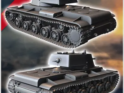 KV-8 M1942 Flamethrower ATO-41 - Soviet army WW2 Second World Ea 3D print model