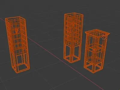 floor lamp japanese style Low-poly 3D model