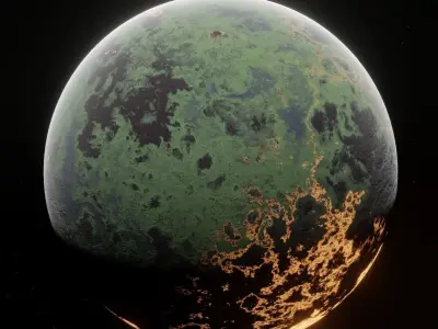 Planet Space Ready to game Low-poly 3D model