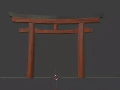 Japanese Portal  Low-poly 3D model