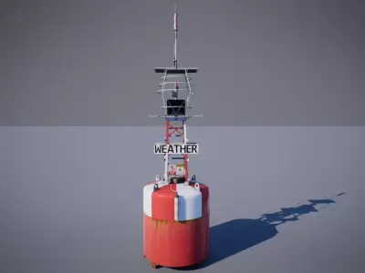 Weather Buoy Low-poly 3D model