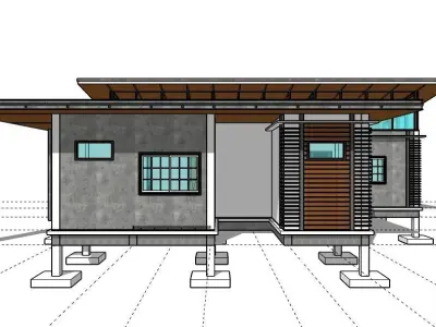 Modern House T6 3D model