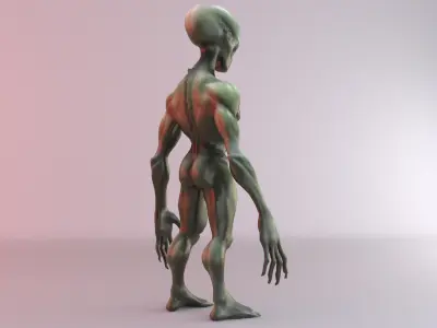 Alpha Grey Alien Sci-Fi Humanoid Creature 3D Model 3D model