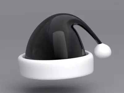 Christmas Hat Black 3D model