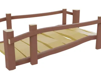 Bridge With Raling Low-poly 3D model