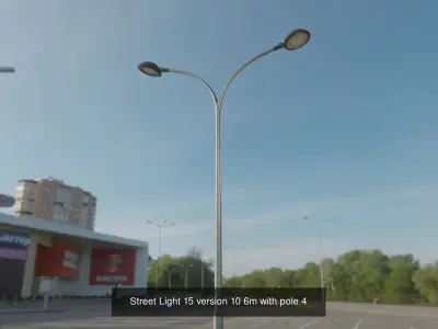 Street Light 15 with pole 4 3D Model Pack