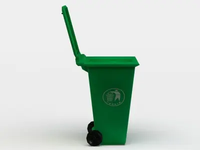 Garbage container Low-poly 3D model 9