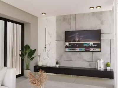 Modern Outdoor Living Space Scene for Cinema 4D 3D model