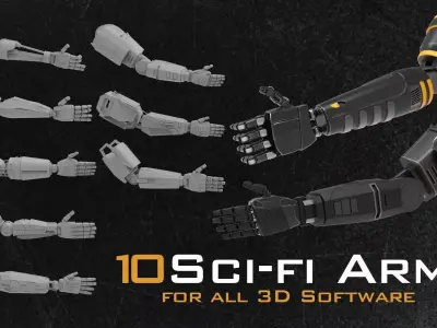 SCI-FI ROBOTIC ARMS 3D model