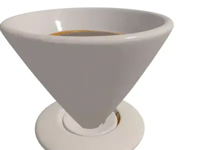 Pour Over Coffee Dripper V60 Low-poly 3D model
