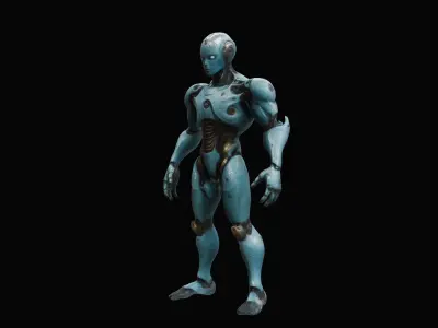 Robot Elemental Water Low-poly 3D model