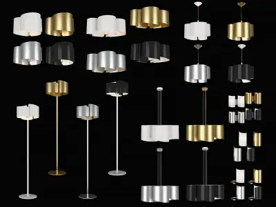 811 Pittore Lightstar Collection of Modern Lamps 3D Model Pack