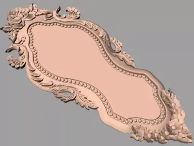 European style flower 3D relief STL Model for cnc engraving E099 3D model