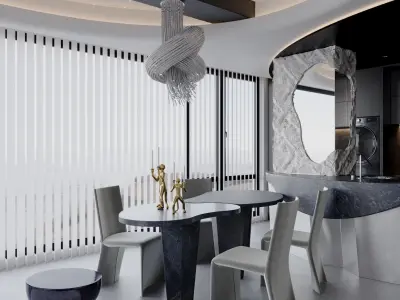 Dream living and dining room 3D model