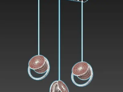 rest-more pendant light with three circles hanging from it 3D model