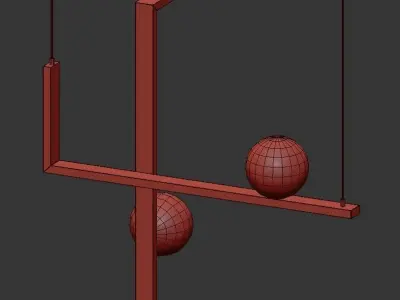 CENTURY pendant light with two balls hanging from it 3D model
