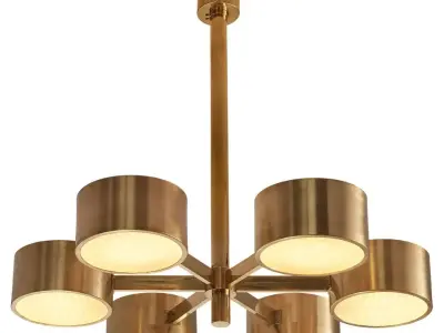 Hans Agne Jakobsson Round Chandelier in Brass 3D model