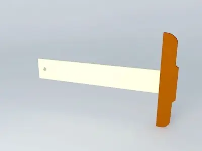 Ruler orange and door handle Free 3D model
