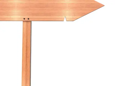 Wooden Sign Low-poly 3D model