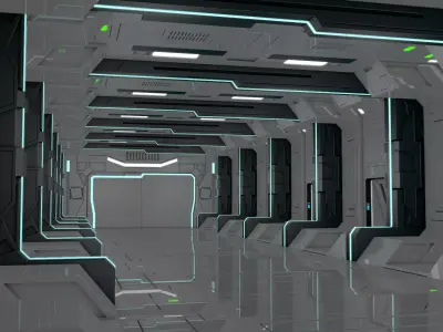 Sci Fi Interior Station  3D model