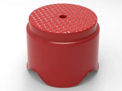 Plastic Stool Low-poly 3D model