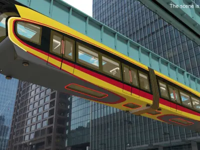  Urban Suspended Monorail Air Train Rigged 