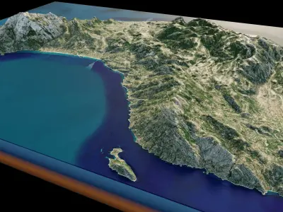 Samos island full 3d model terrain 3D model