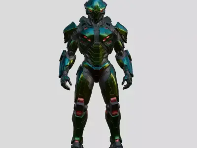 Futuristic Warrior 3D model