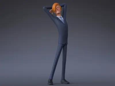 Mickey Cartoon Character  Low-poly 3D model