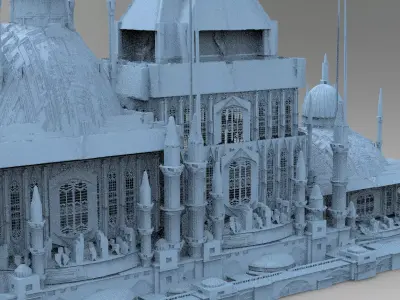 Persian Sci-Fi Palace Cathedral 3 Structures  3D model