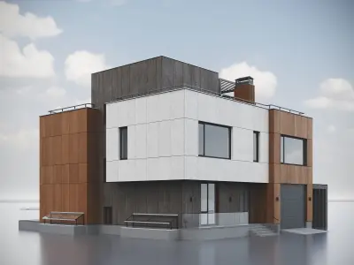 Modern Residential Building 015 3D model