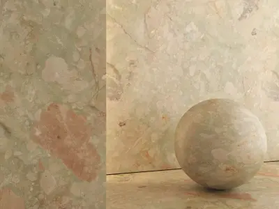 Breccia Terrazzo Marble Porcelain Tiles - Set 08 Texture