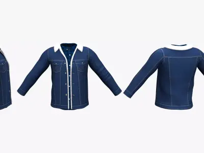 Shirt Jacket Combo With Plush Inline Low-poly 3D model