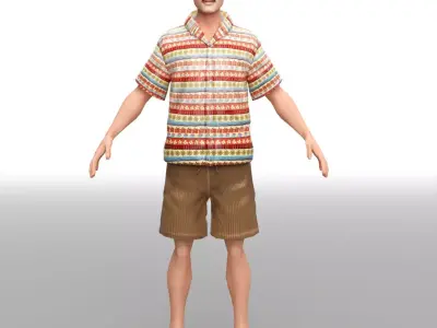 Men street wear Low-poly 3D model