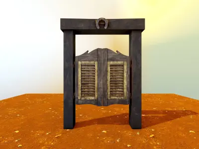 Saloon Door Low-poly 3D model