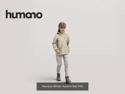 Humano 5-Pack - WINTER  AUTUMN PEOPLE - 5x 3D models A