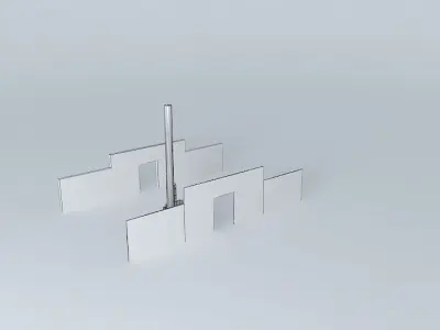 Heater model brick wall with door in middle Free 3D model