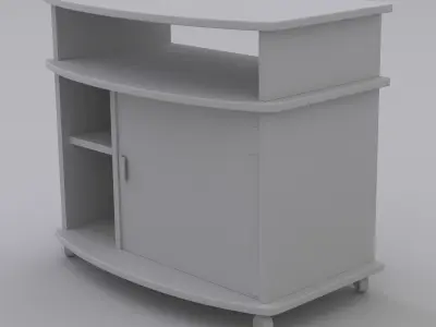 Wheeled TV stand 3D model