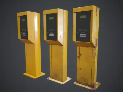 Parking Ticket Dispenser 1 Game Ready Low-poly 3D model