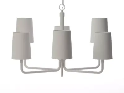 Five Arm Jute Chandelier by Anthropologie in White Low-poly 3D model